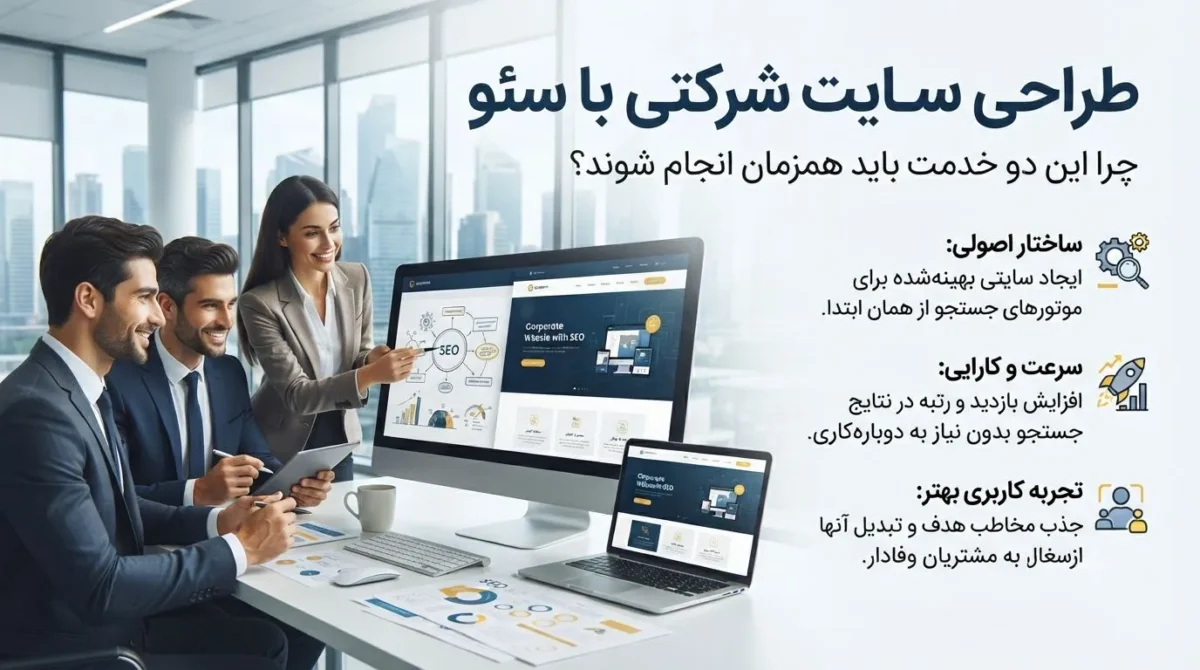 طراحی سایت شرکتی با سئو؛ چرا این دو خدمت باید همزمان انجام شوند؟