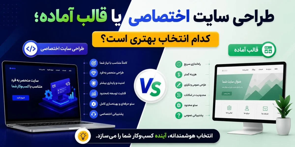 طراحی سایت اختصاصی یا قالب آماده؛ کدام انتخاب بهتری است؟