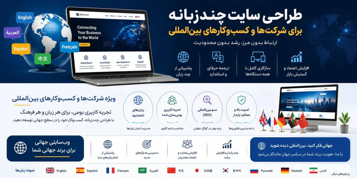 طراحی سایت چندزبانه برای شرکت‌ها و کسب‌وکارهای بین‌المللی