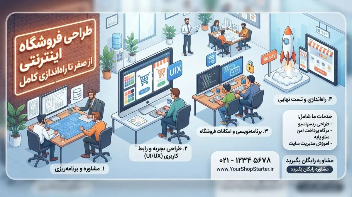 طراحی فروشگاه اینترنتی از صفر تا راهاندازی کامل