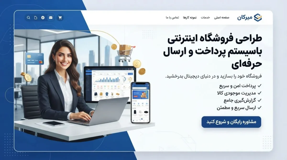 طراحی فروشگاه اینترنتی با سیستم پرداخت و ارسال حرفه‌ای