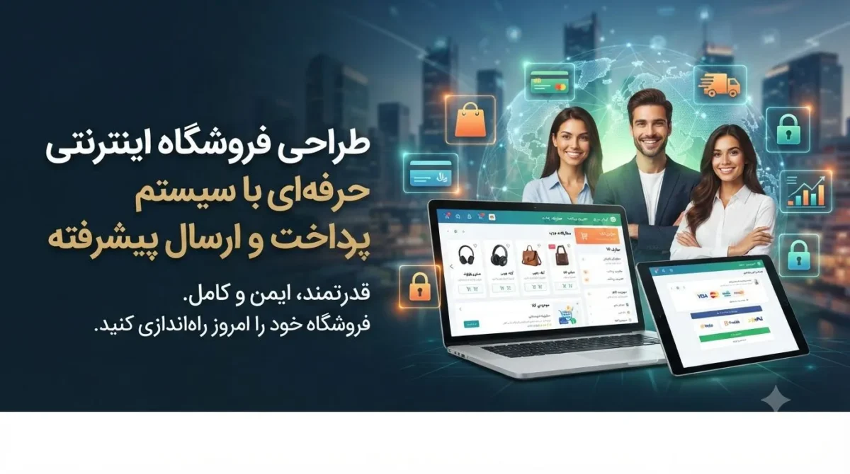 طراحی فروشگاه اینترنتی با سیستم پرداخت و ارسال حرفه‌ای