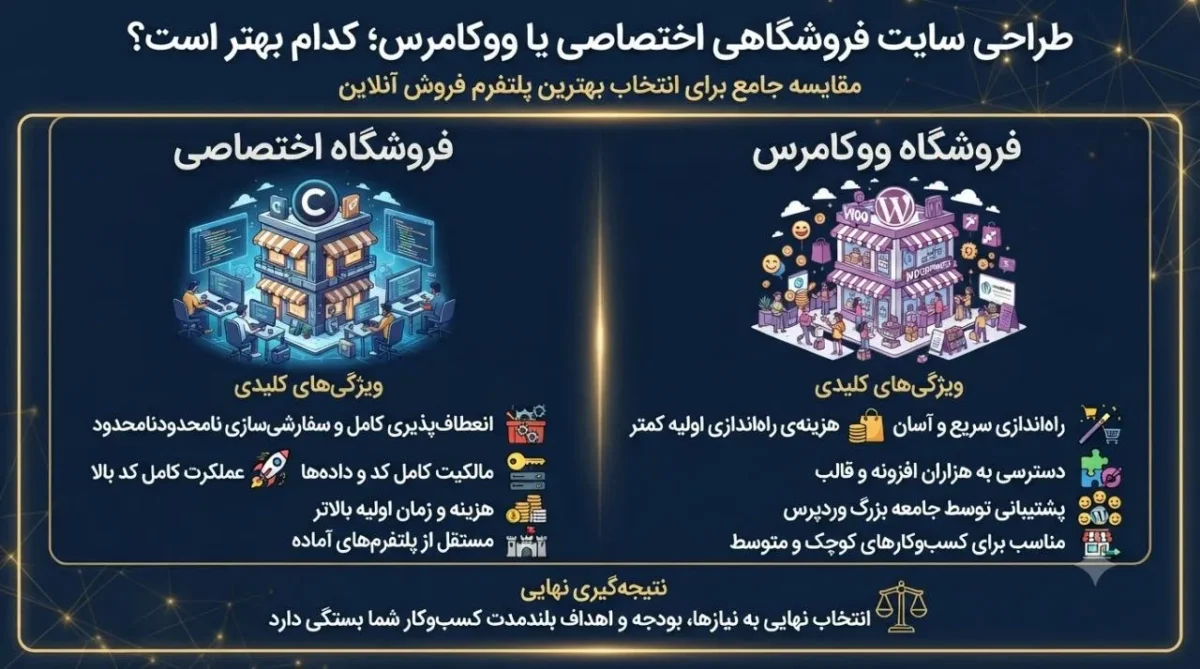 طراحی سایت فروشگاهی اختصاصی یا ووکامرس؟